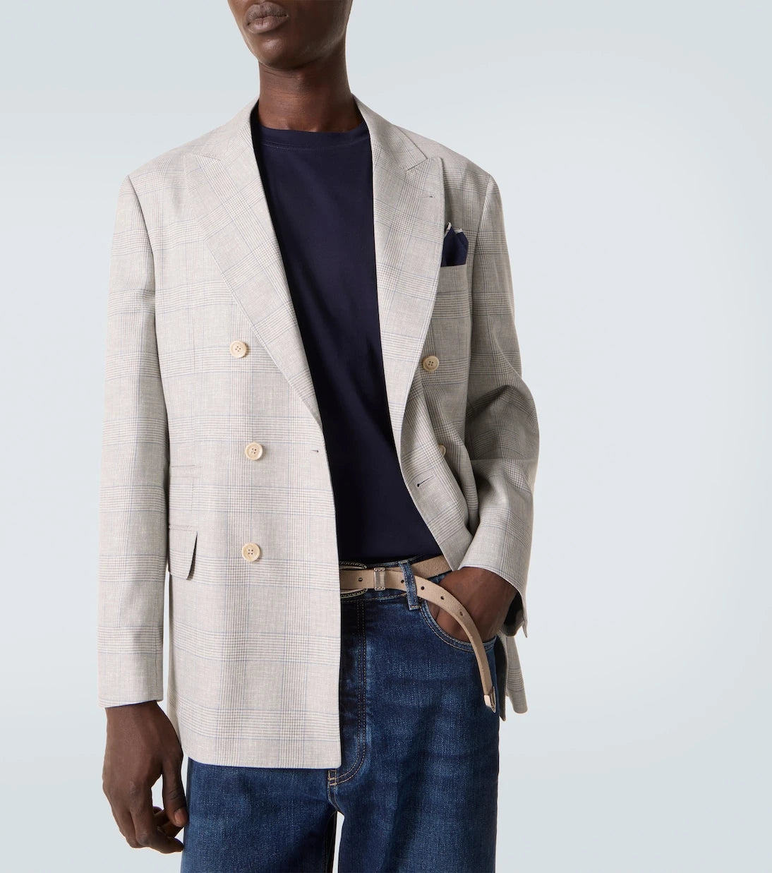 Brunello Cucinelli - تي شيرت جيرسيه من القطن المطبوع