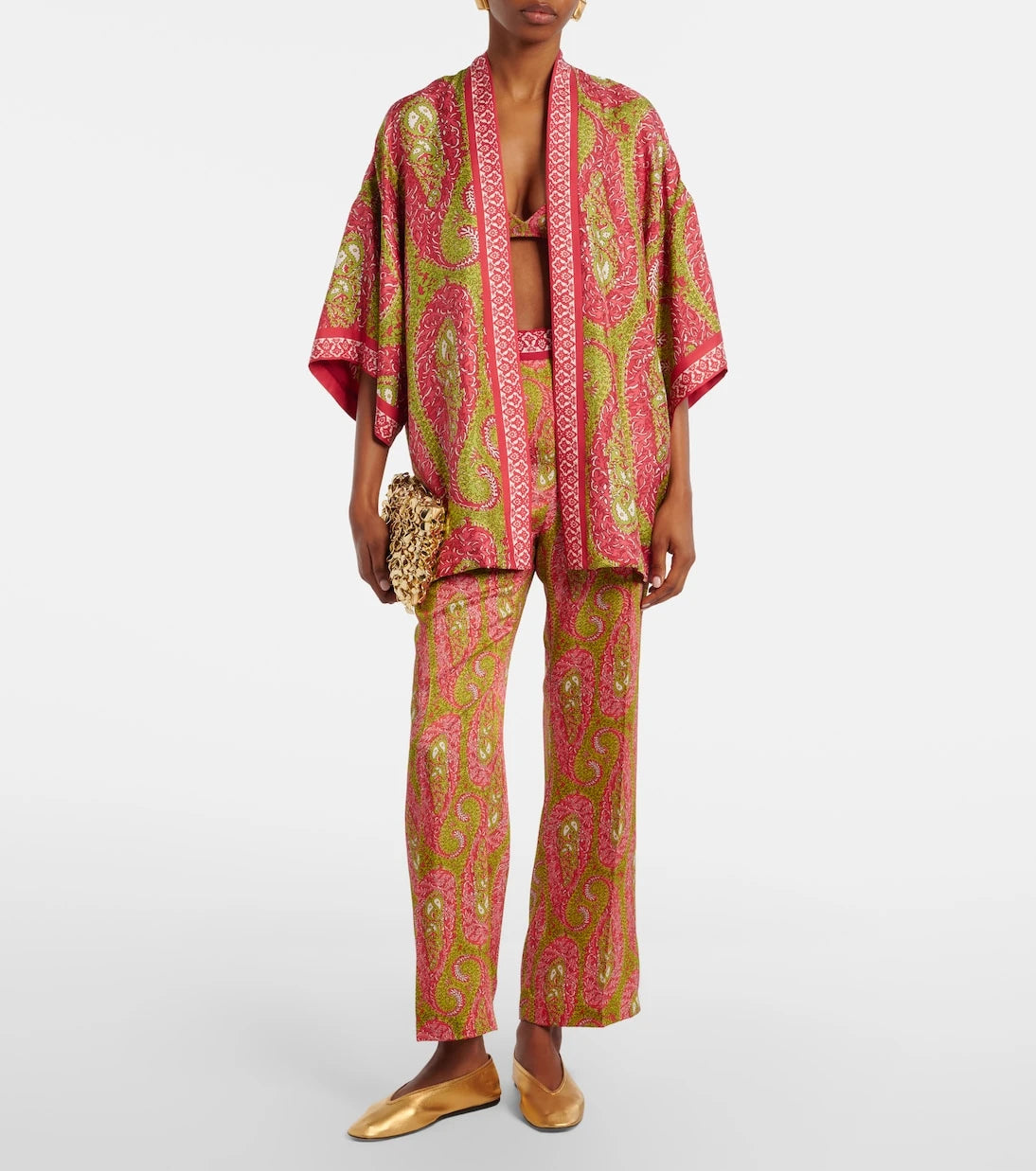 Etro - Printed silk twill wrap jacket