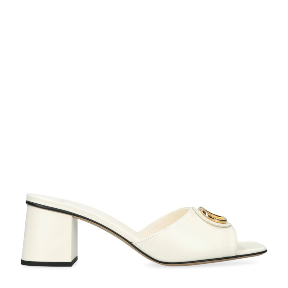 Valentino Garavani Beige Leather VLogo Mules 60