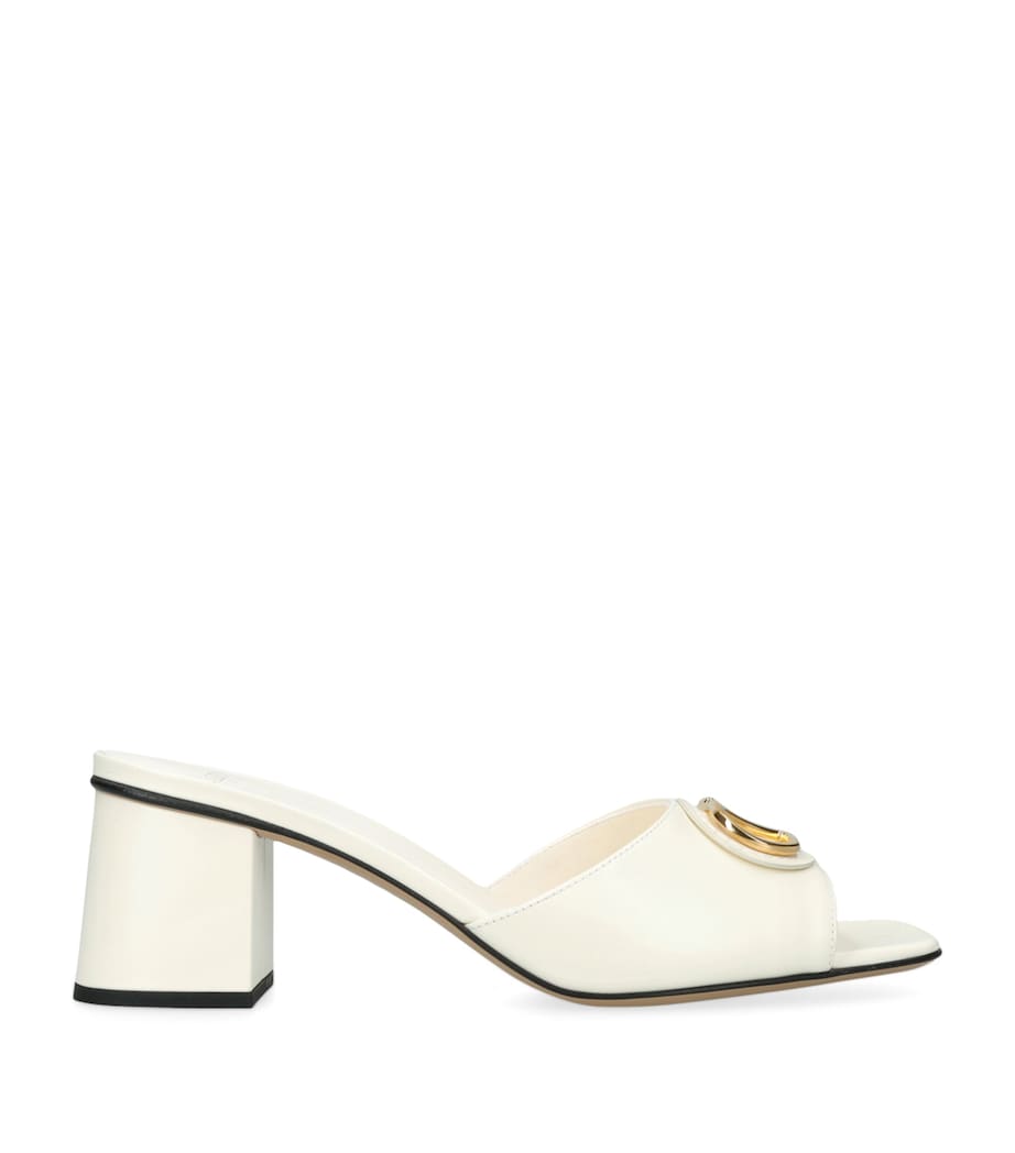 Valentino Garavani Beige Leather VLogo Mules 60