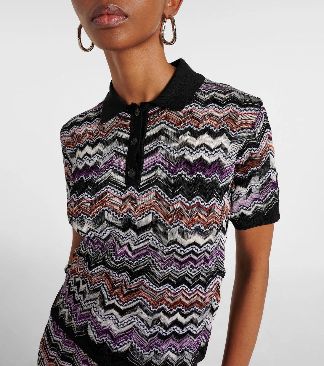 Missoni - Zigzag knitted polo shirt