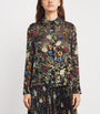Alice+Olivia Black Floral Willa Blouse