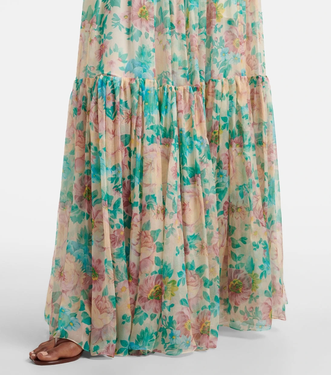 Chloé - Floral silk muslin maxi skirt
