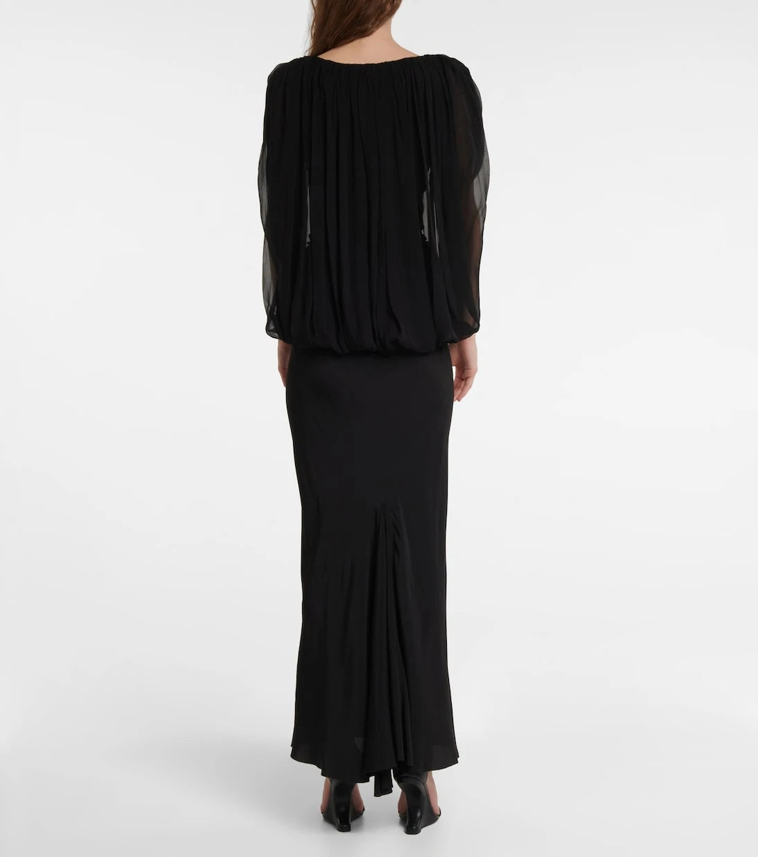 Rick Owens - Gathered silk chiffon top