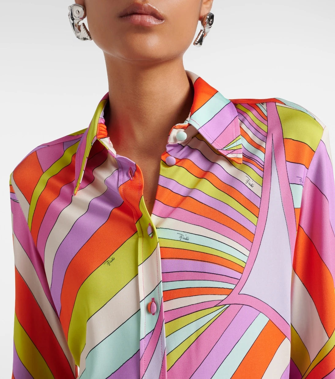 Pucci - Iride satin jersey shirt