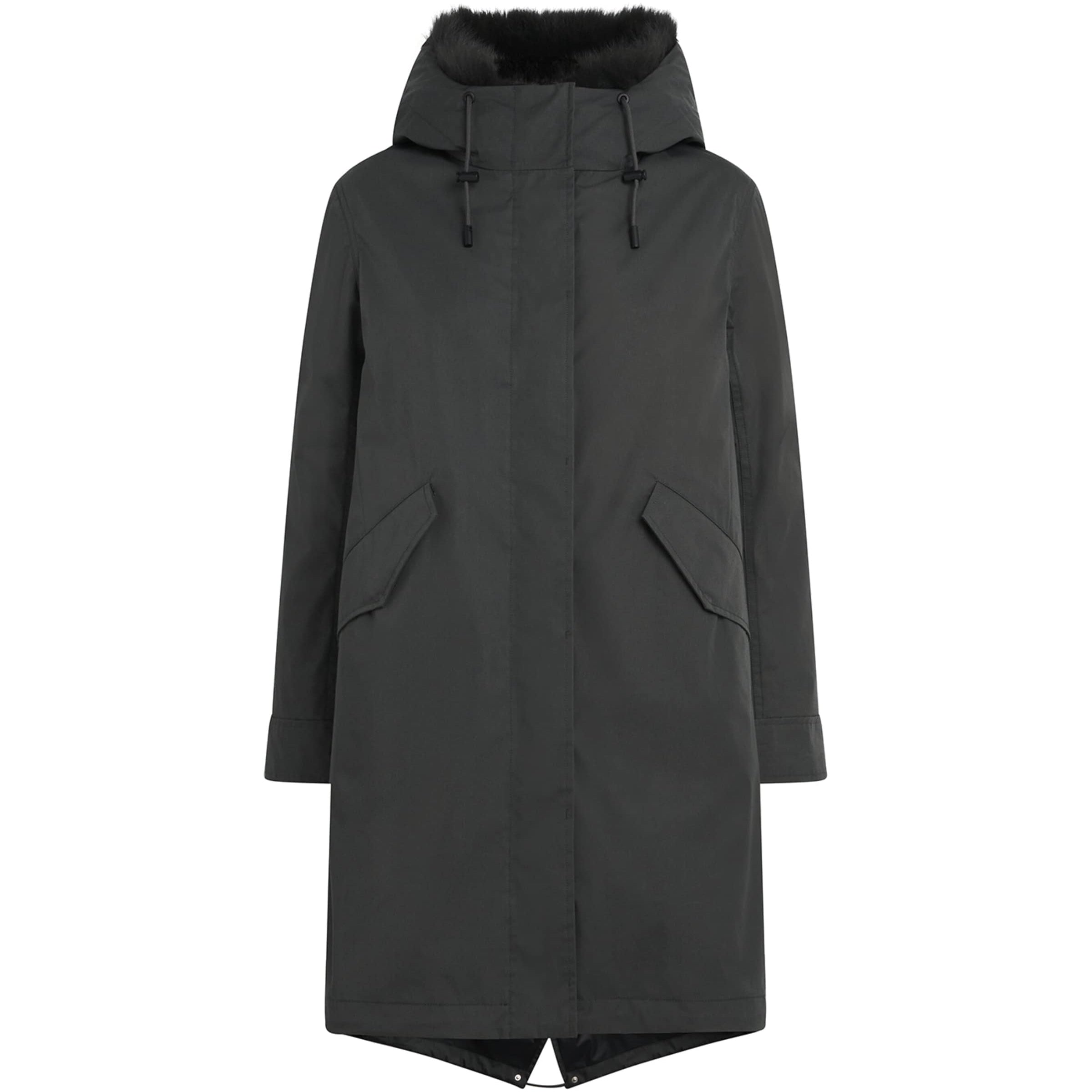 Yves Salomon Beige Fox-Rabbit Blended-Cotton Parka (72cm)