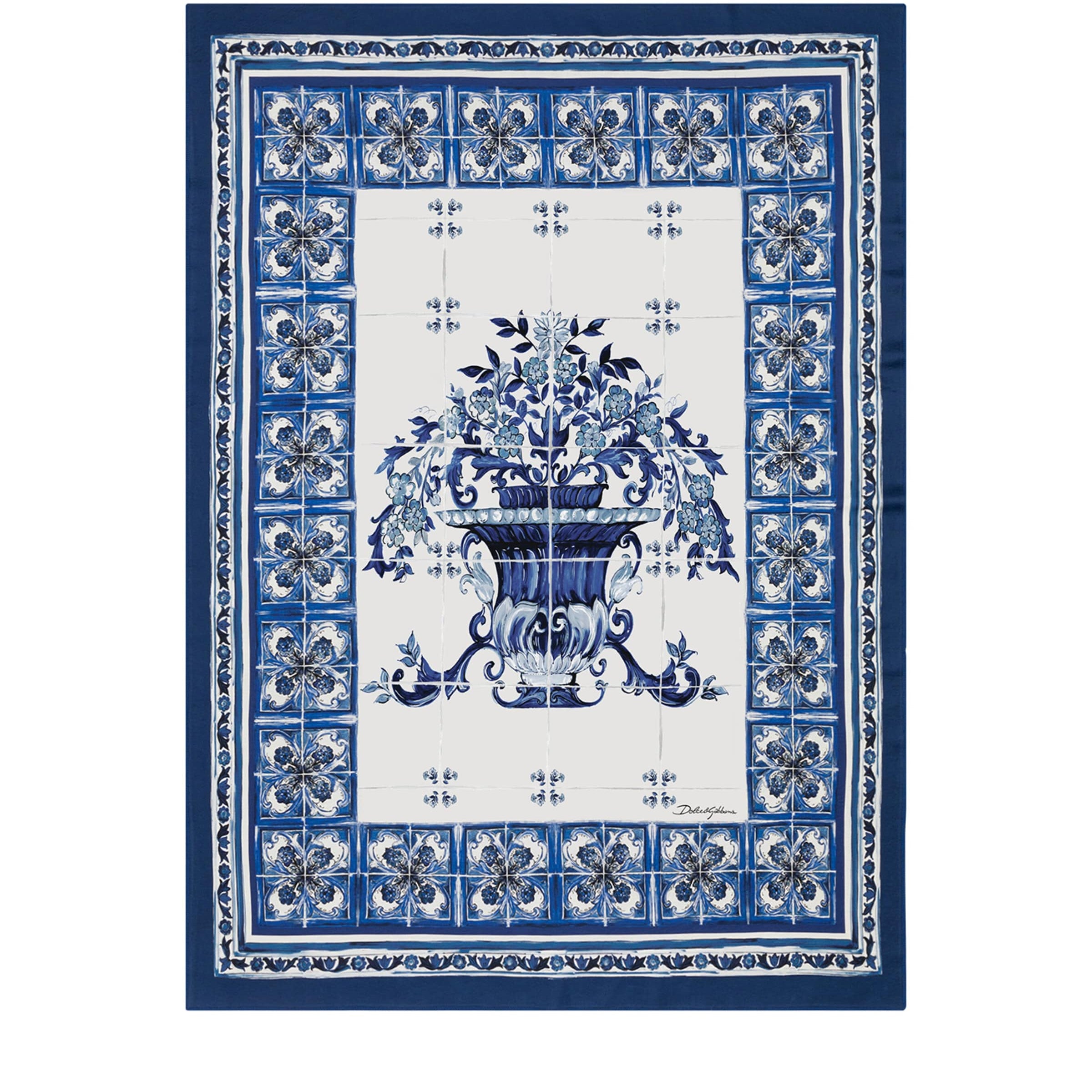 Dolce & Gabbana Casa Silk-Wool Blu Mediterraneo Throw (140cm x 180cm)