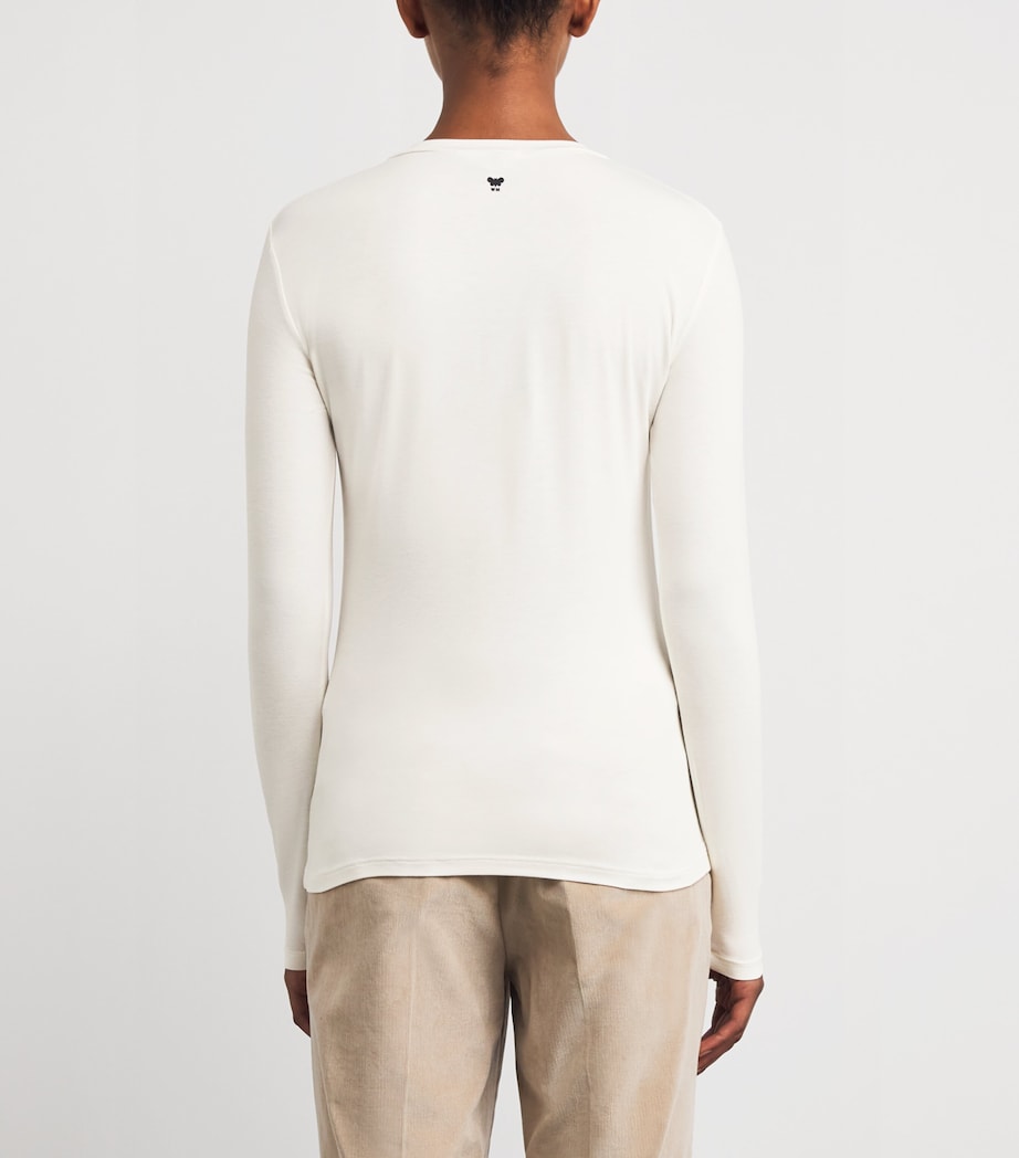 Weekend Max Mara White Crew-Neck Long-Sleeve Top