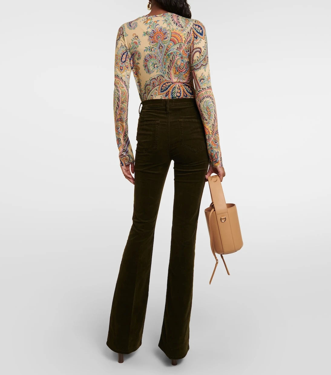 Frame - Le Slim Palazzo high-rise corduroy flared pants