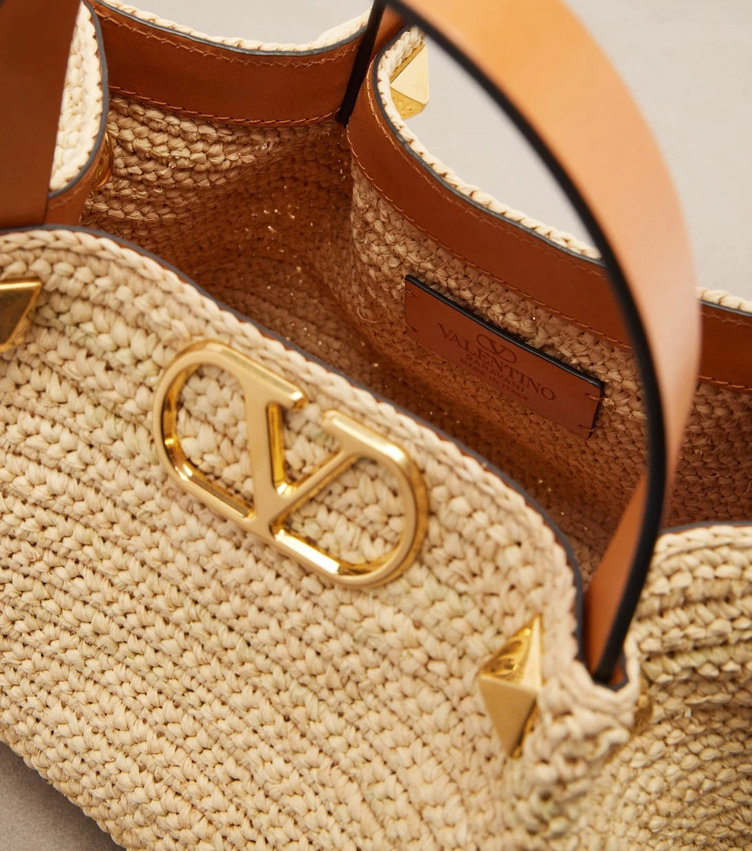 Valentino Garavani - VLogo Small raffia tote bag