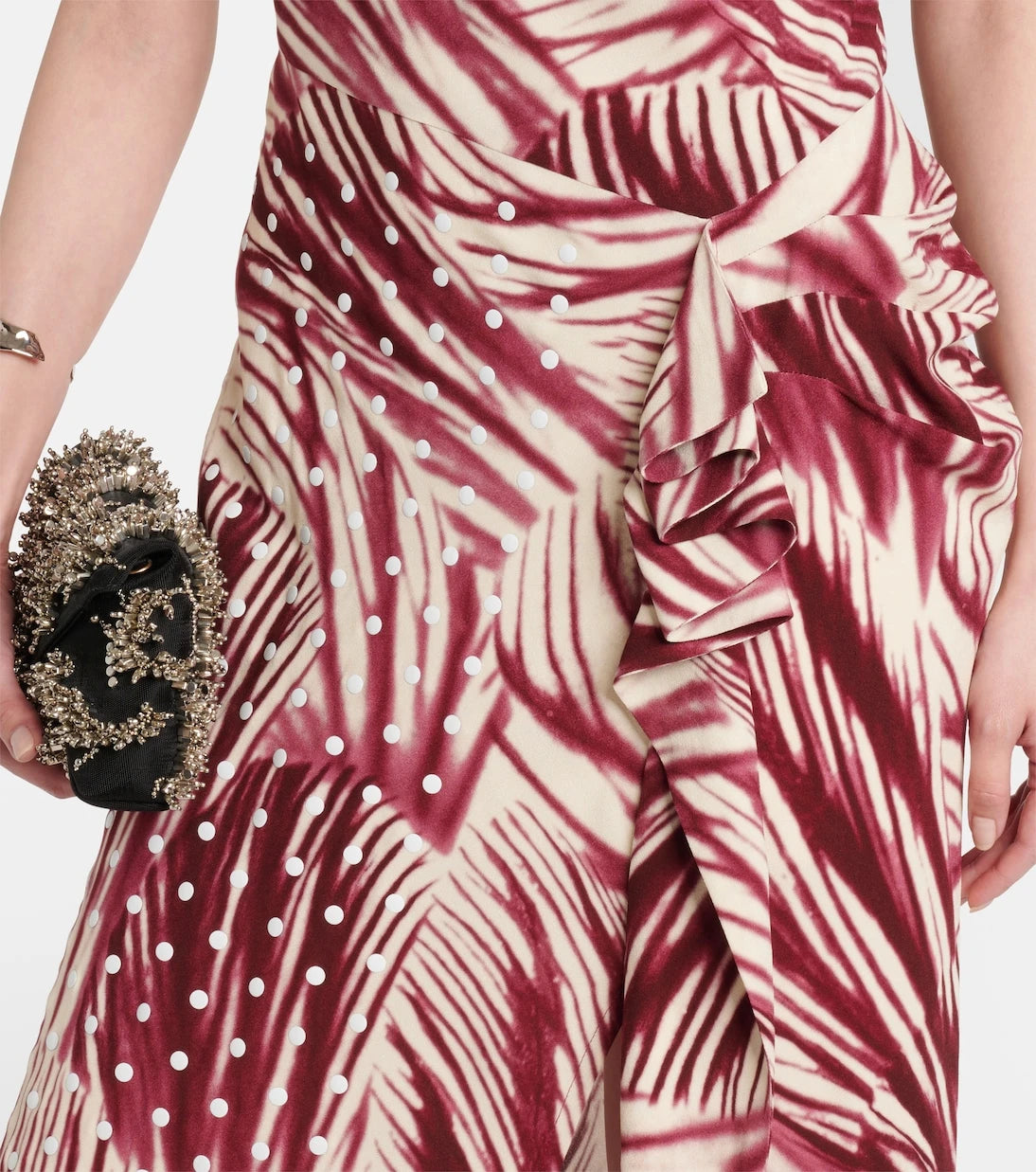 Dries Van Noten - Printed draped crêpe gown
