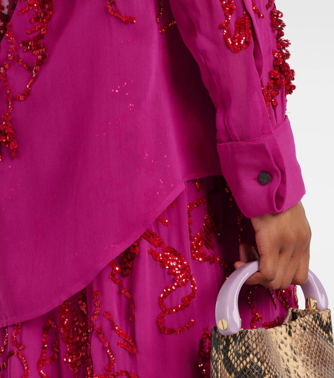 Dries Van Noten - Sequined sheer chiffon blouse