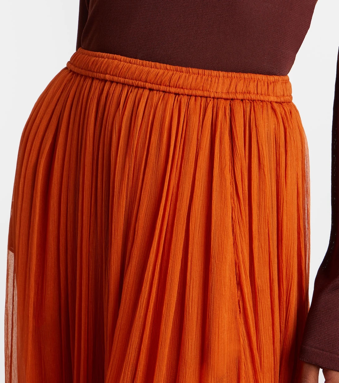Saint Laurent - Ruffled sheer silk maxi skirt