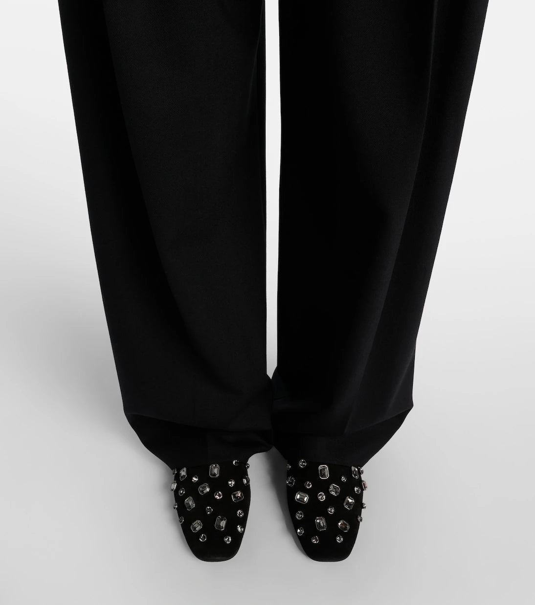 Veronica Beard - Narcisa crystal-embellished suede mules