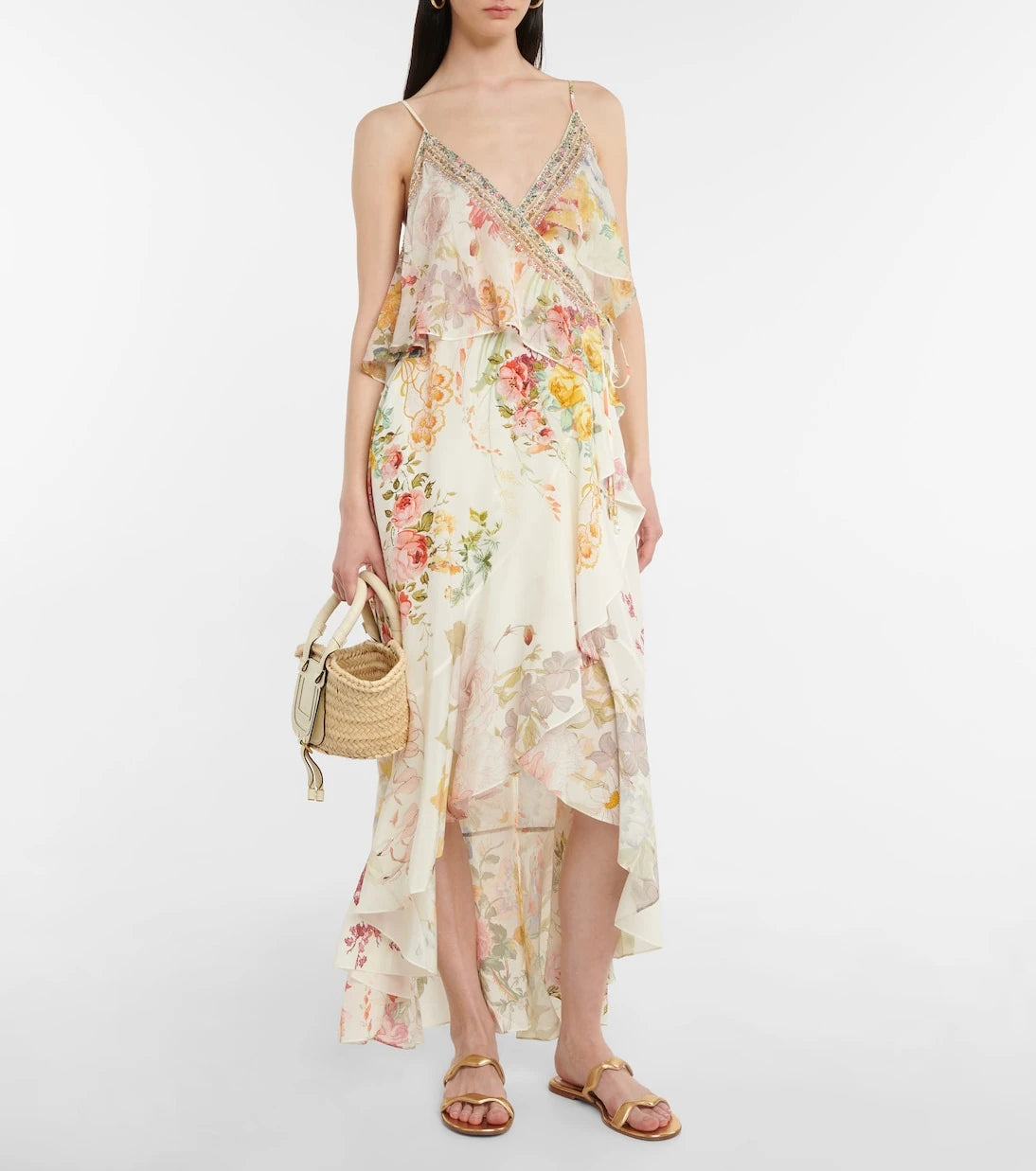 Camilla - Floral silk slip dress
