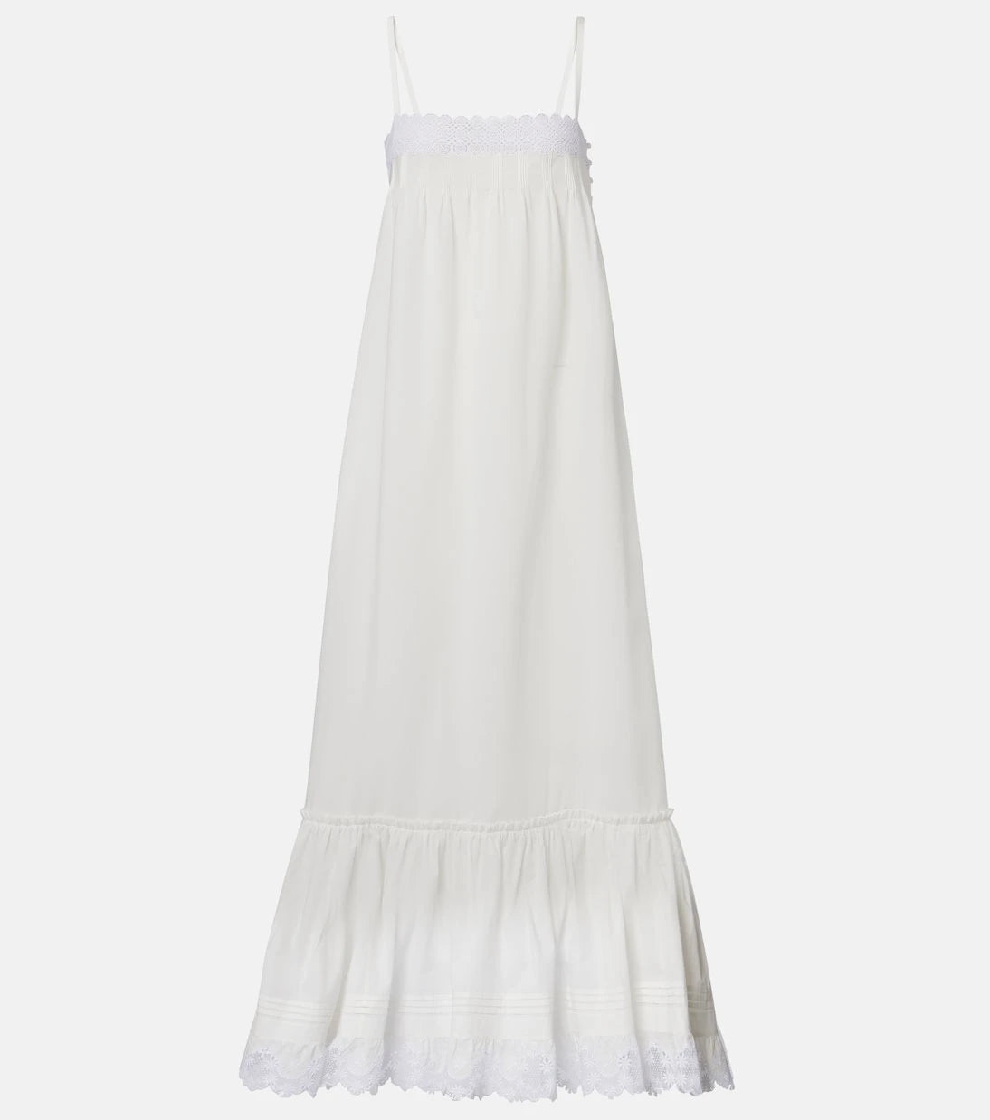 Saint Laurent - Embroidered cotton poplin maxi dress