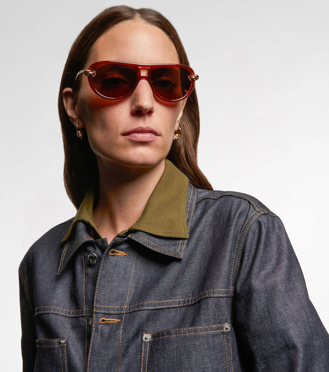 Bottega Veneta - نظارة أفياتور شمسية "نوت"