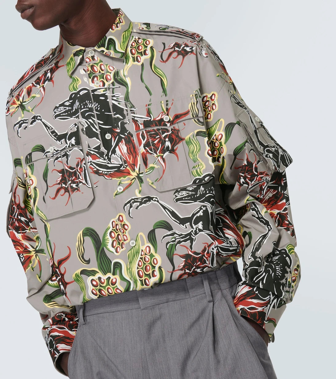 Prada - Printed cotton poplin shirt