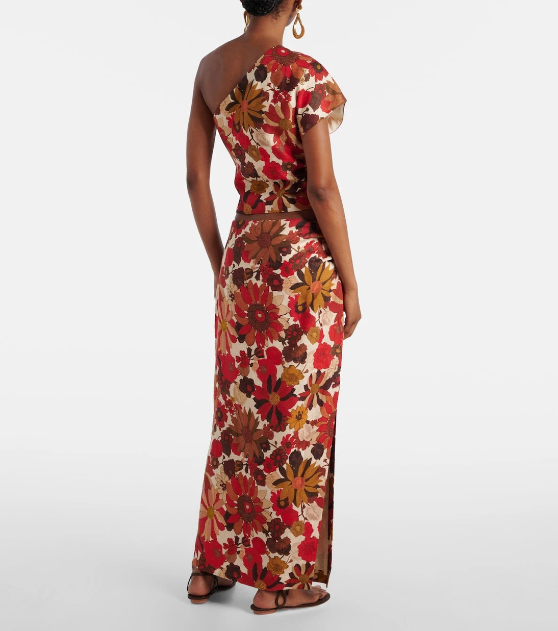SIR - Belleto floral asymmetric linen top