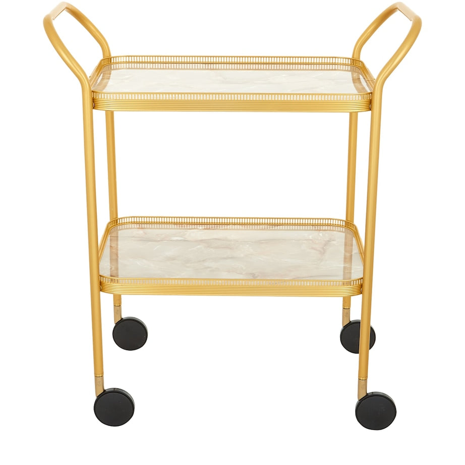 Marble Two-Tiered Trolley
