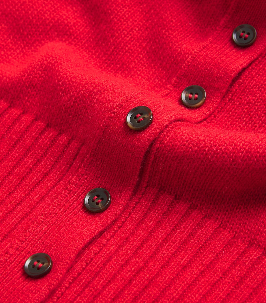 ME+EM Red Cashmere Slim-Fit Cardigan