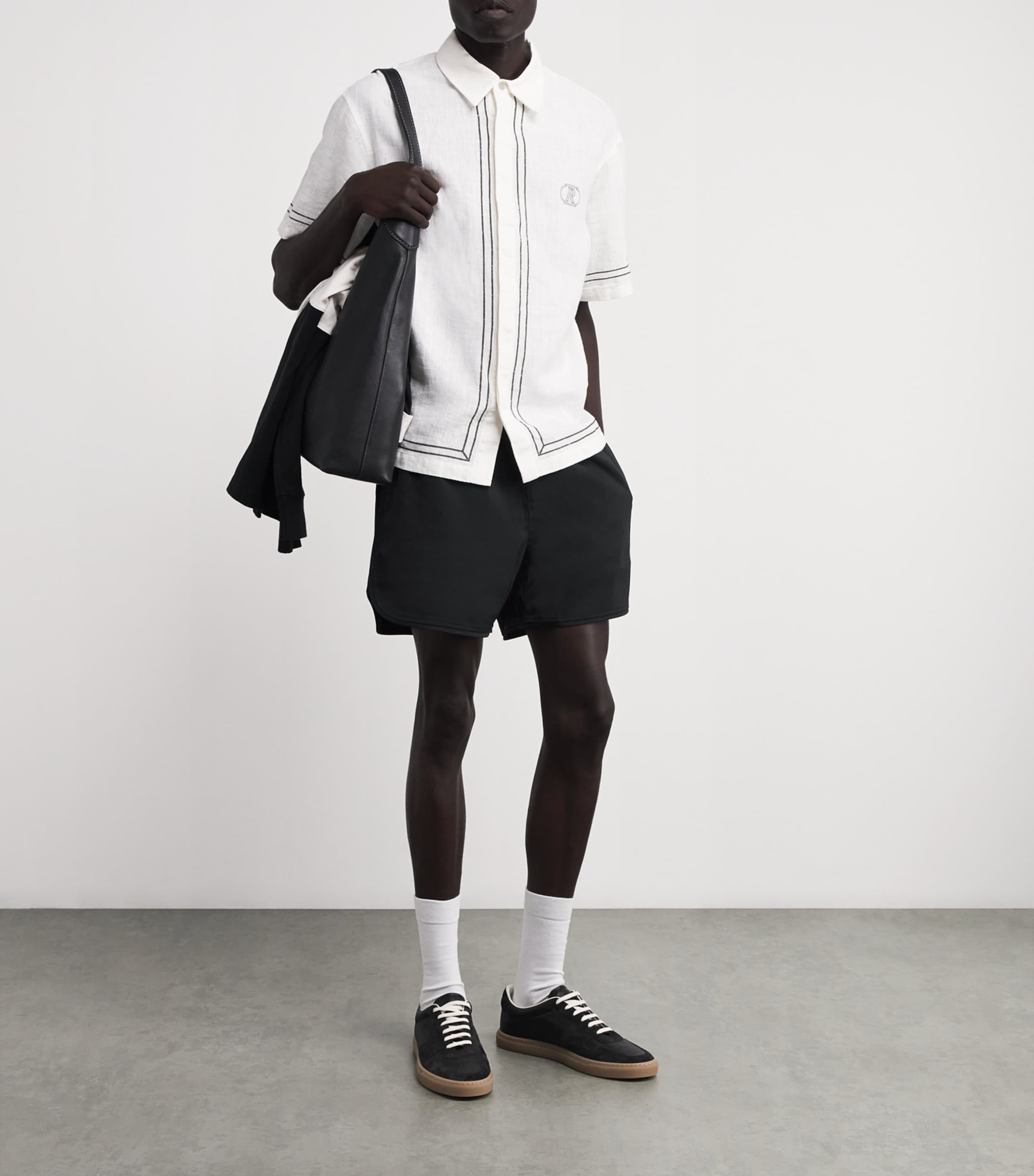 Piped-Detail Track Shorts