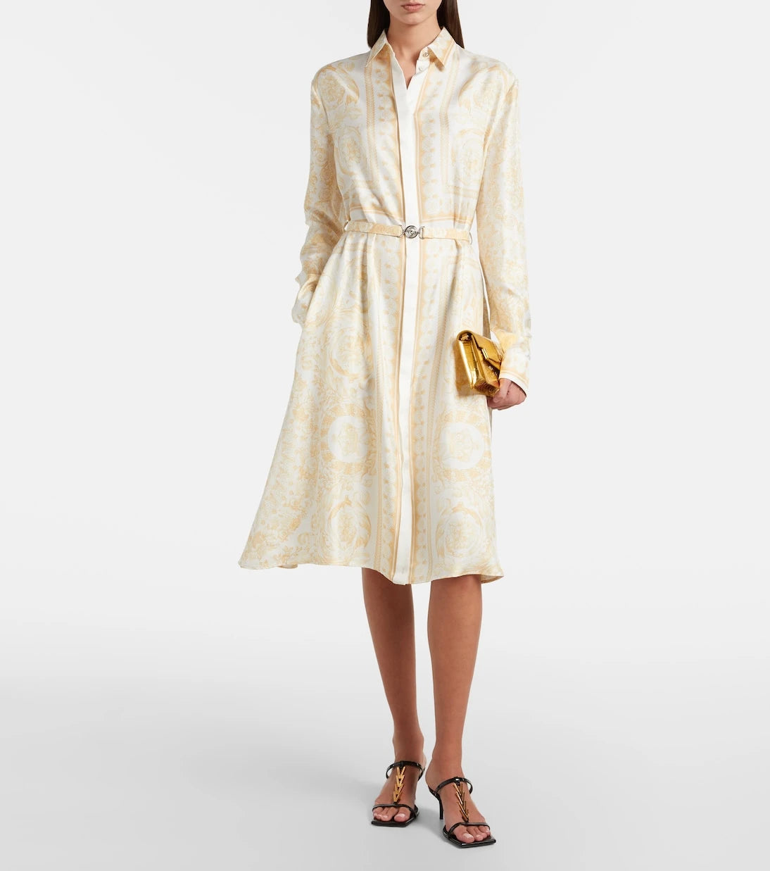Versace - Barocco silk twill shirt dress