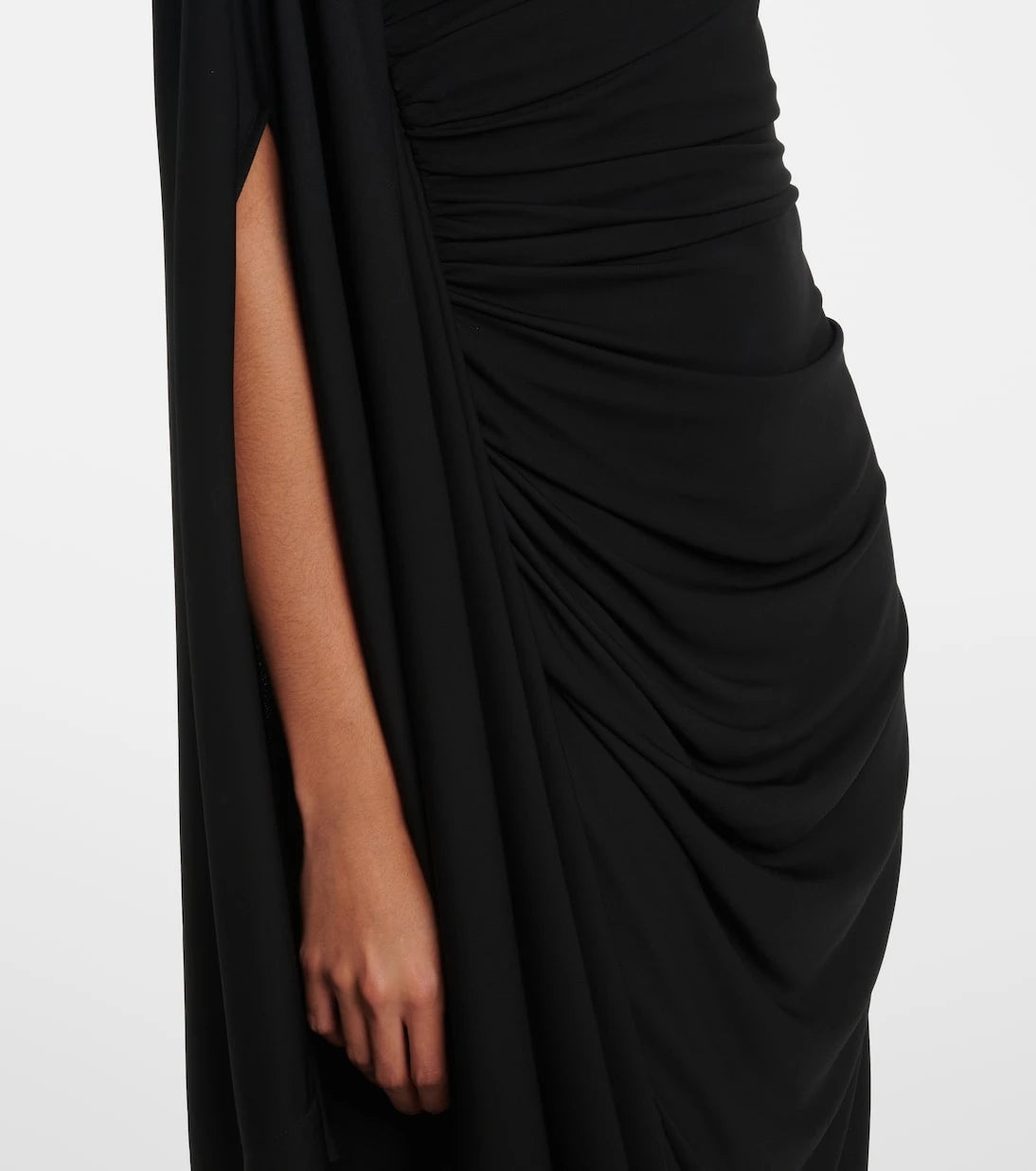 Bottega Veneta - Embellished draped jersey midi dress