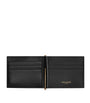Leather Monogram Bifold Money Clip Wallet