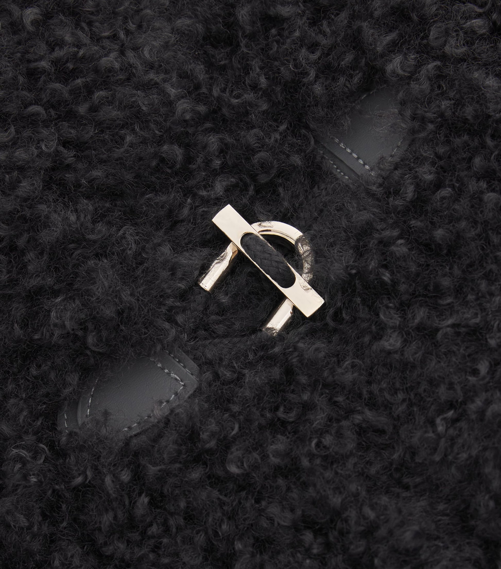 Maje Black Faux-Shearling Cropped Jacket