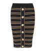 Balmain Black Stripe Midi Pencil Skirt