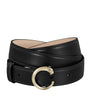 Black Leather Panthère de Cartier Belt (75cm)