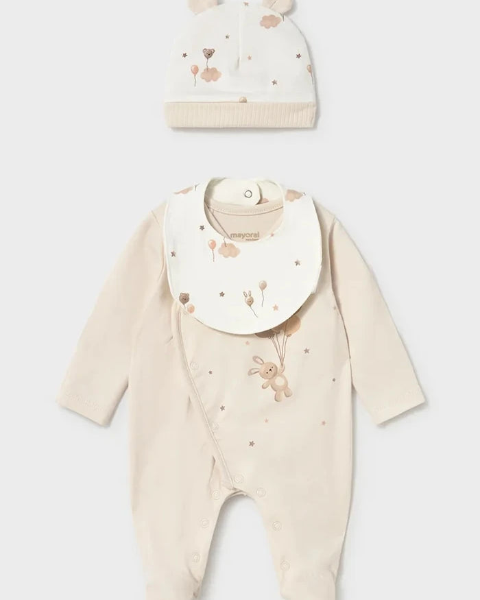 Mayoral Newborn pamuk ve elastanlı bebek uyku tulumu