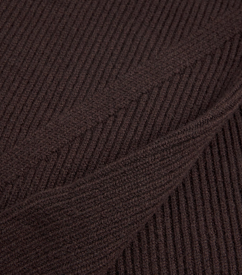 Johnstons Of Elgin Brown Cashmere-Blend Knitted Tank Top