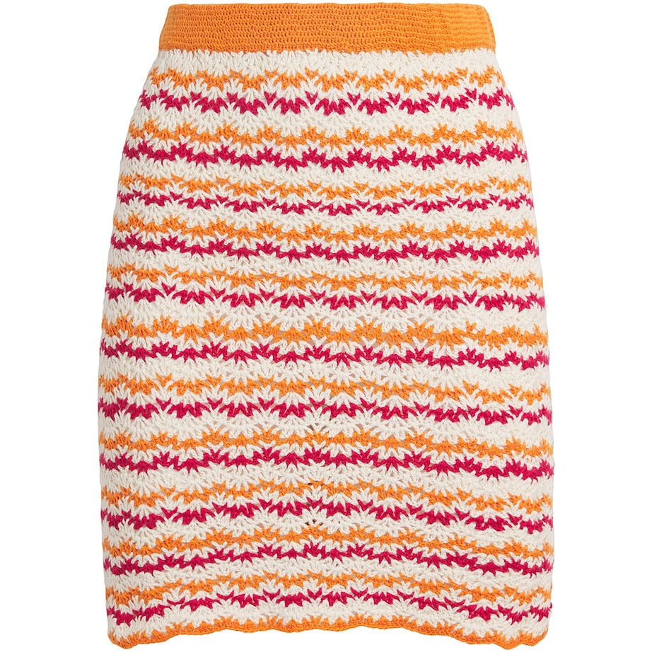 Orange Crochet Wayra Mini Skirt