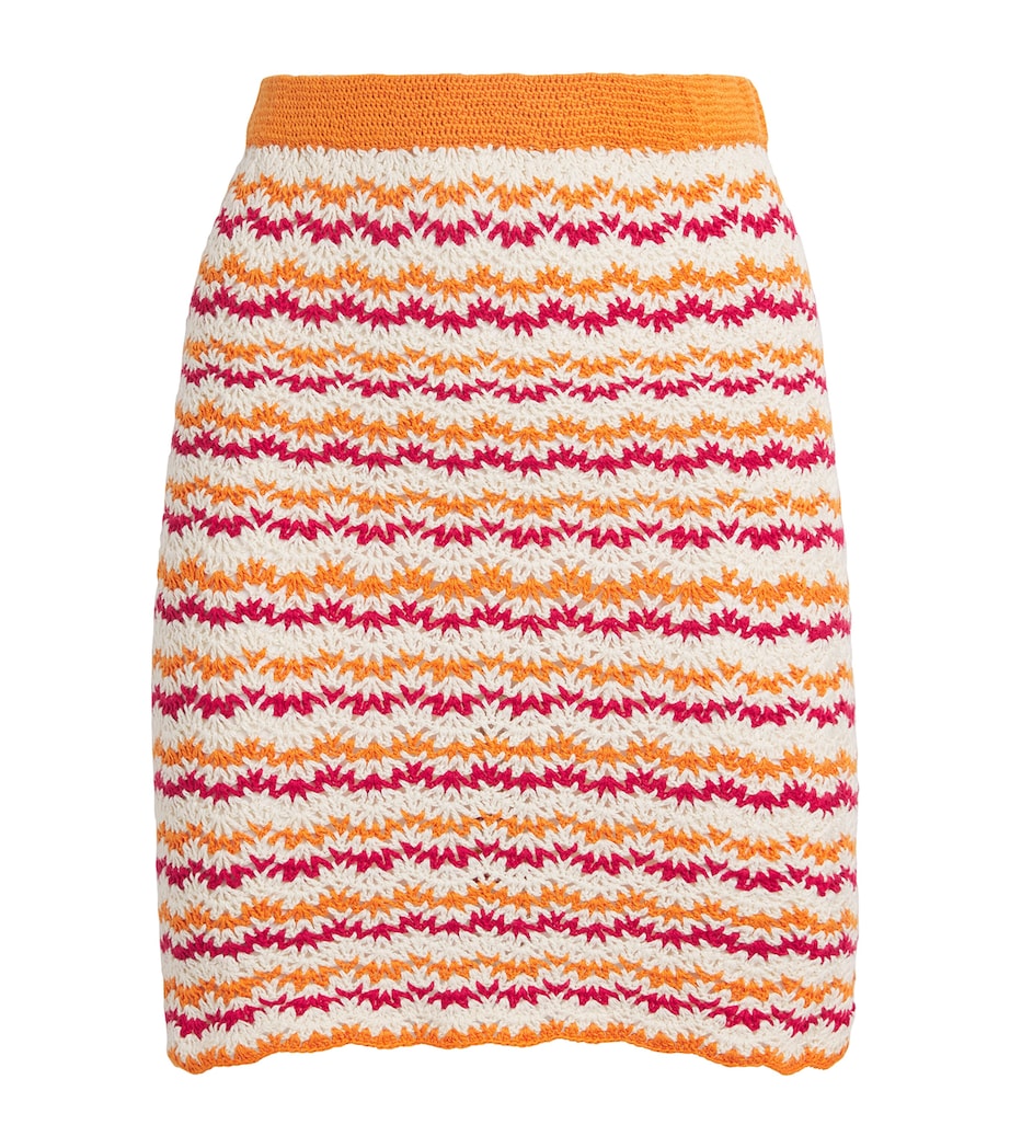 ESCVDO Orange Crochet Wayra Mini Skirt