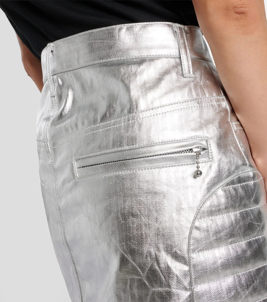 Junya Watanabe - Metallic-effect cotton miniskirt