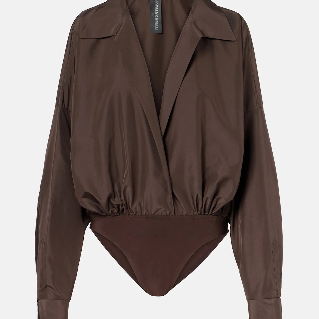 Norma Kamali - Oversized satin bodysuit