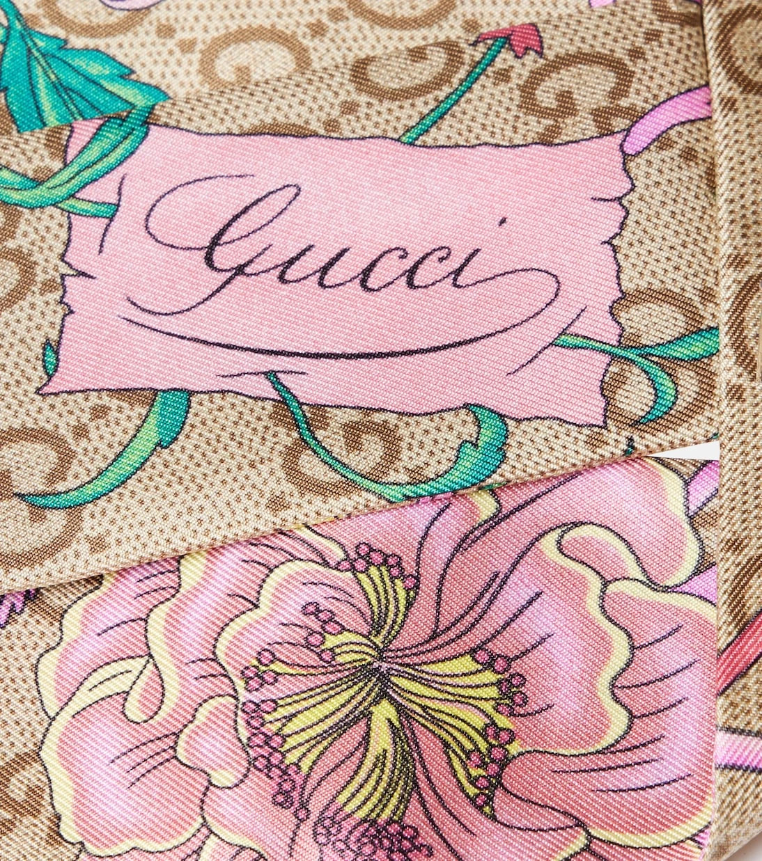 Gucci - GG floral silk twill scarf