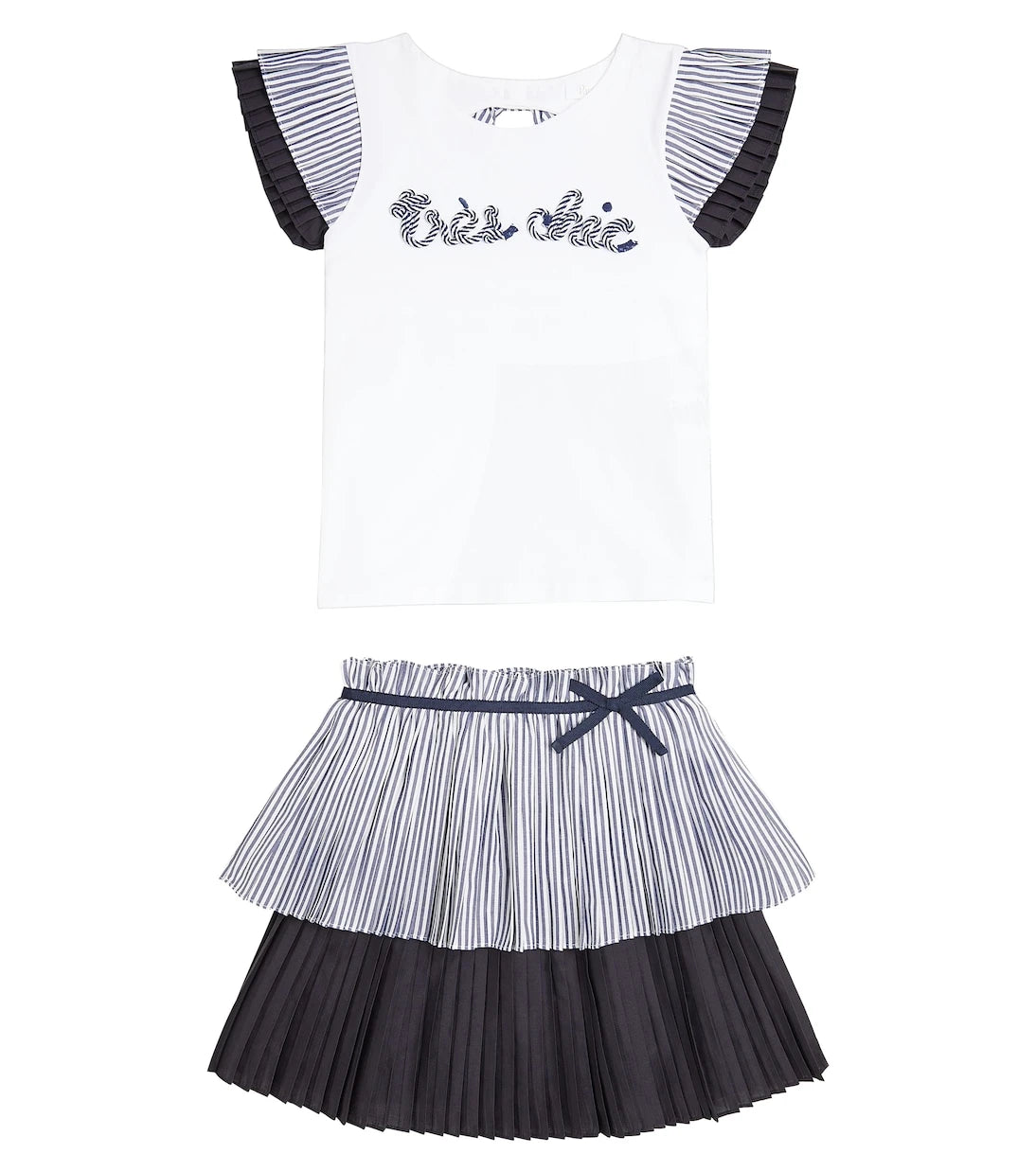Patachou - Striped top and skirt set