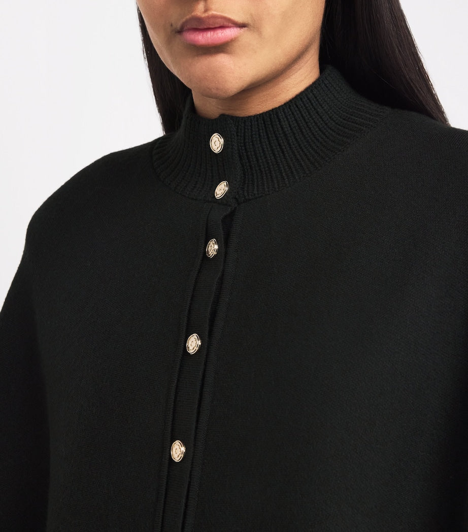 Maje Black Cape-Effect Cardigan