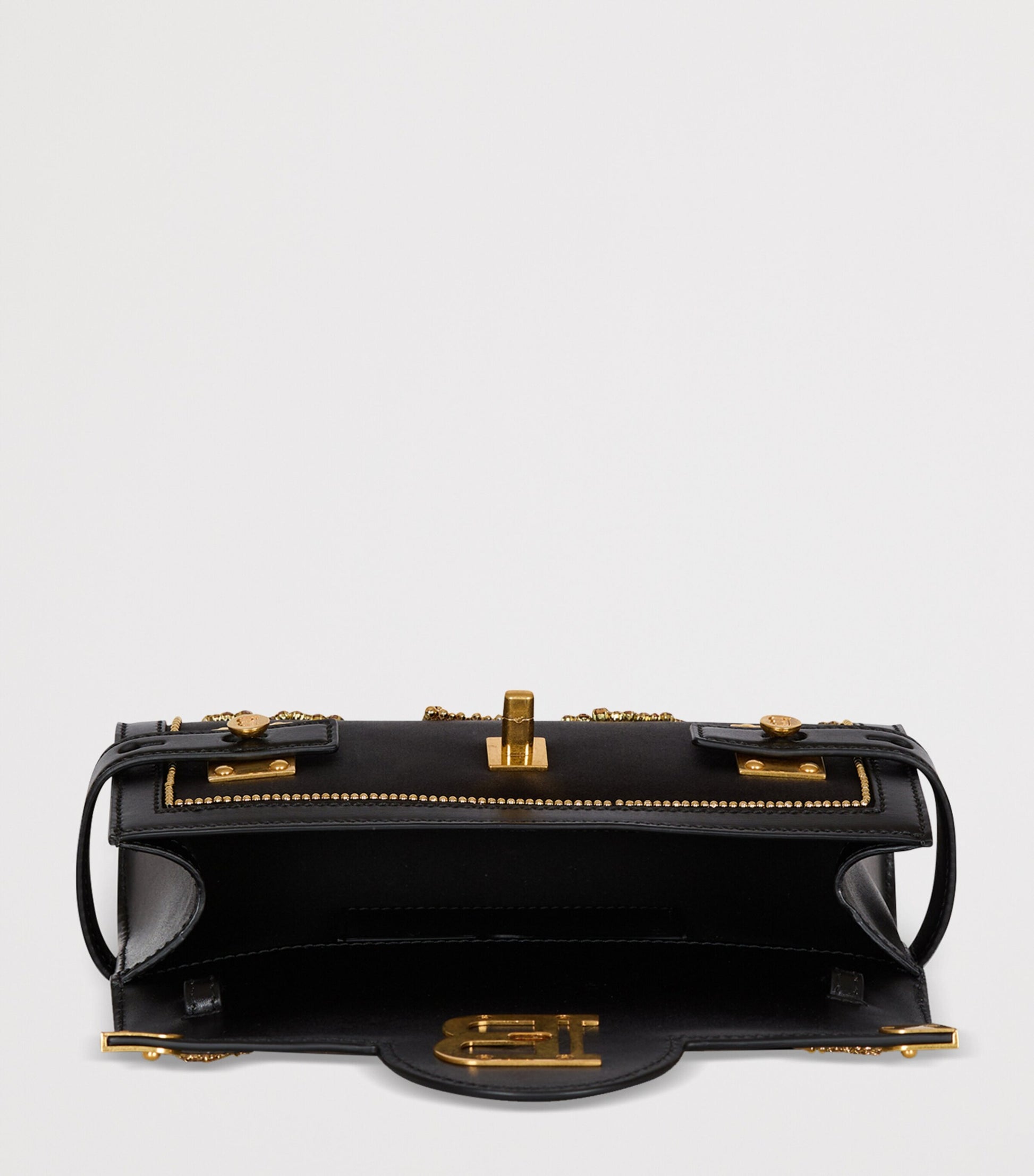 Balmain Black Leather B-Buzz 23 Clutch Bag
