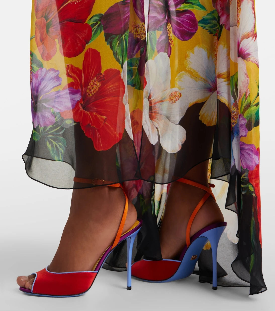 Dolce&Gabbana - Keira satin slingback sandals