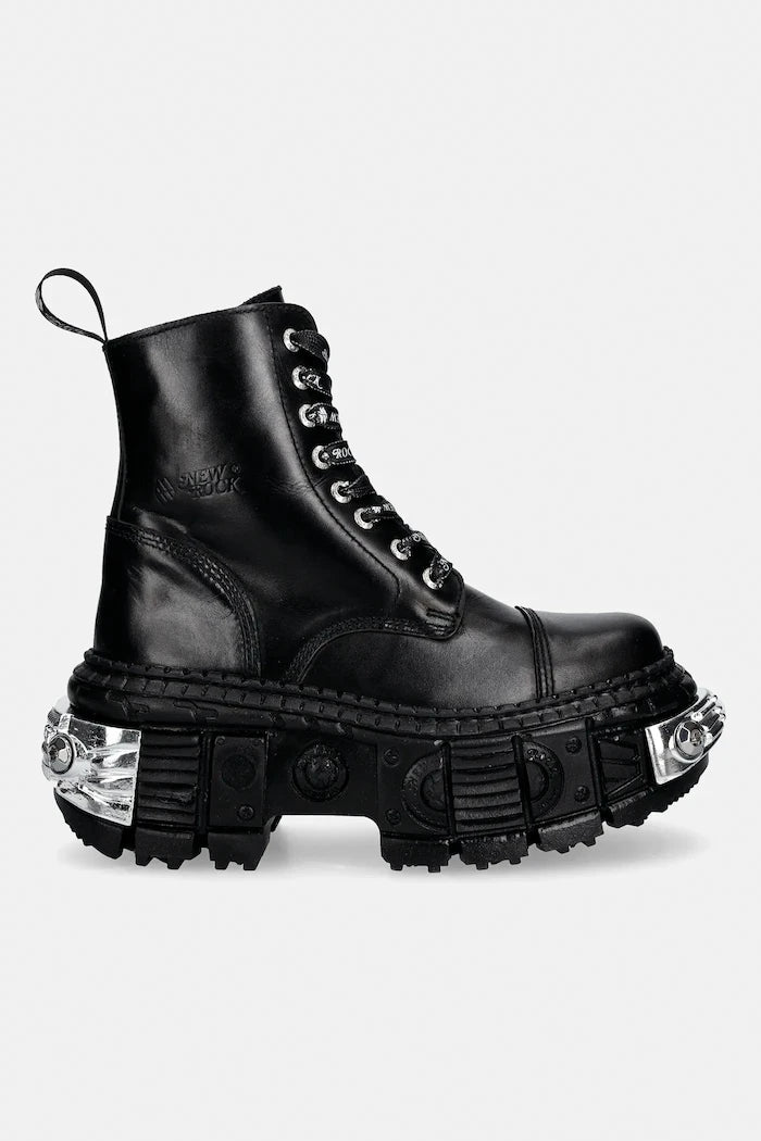 New Rock CRUST NEGRO, TANK CASCO NEGRO POWER Deri Botlar *