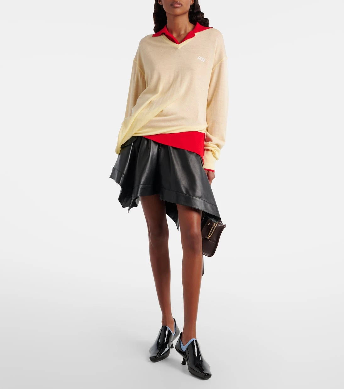 Loewe - Double L belted leather miniskirt