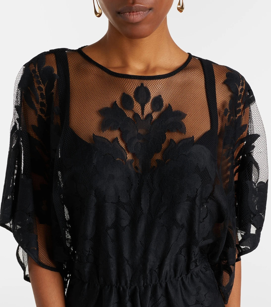 Norma Kamali - Obie floral mesh jumpsuit