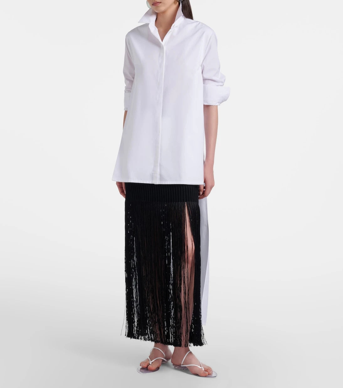 Alaïa - Asymmetric cotton poplin shirt