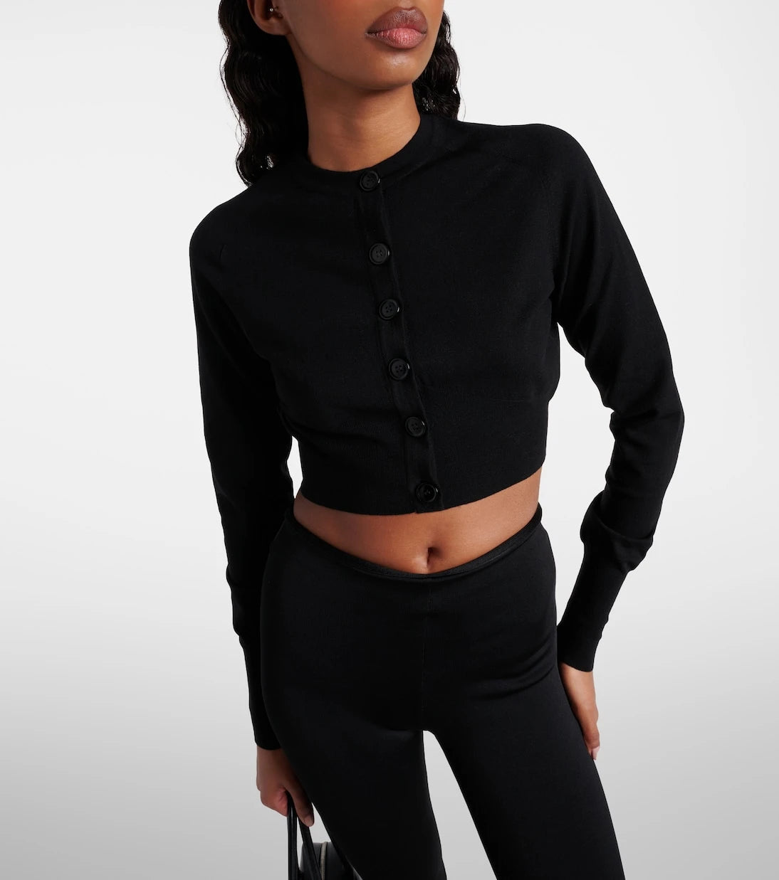 Alaïa - Cropped wool-blend cardigan