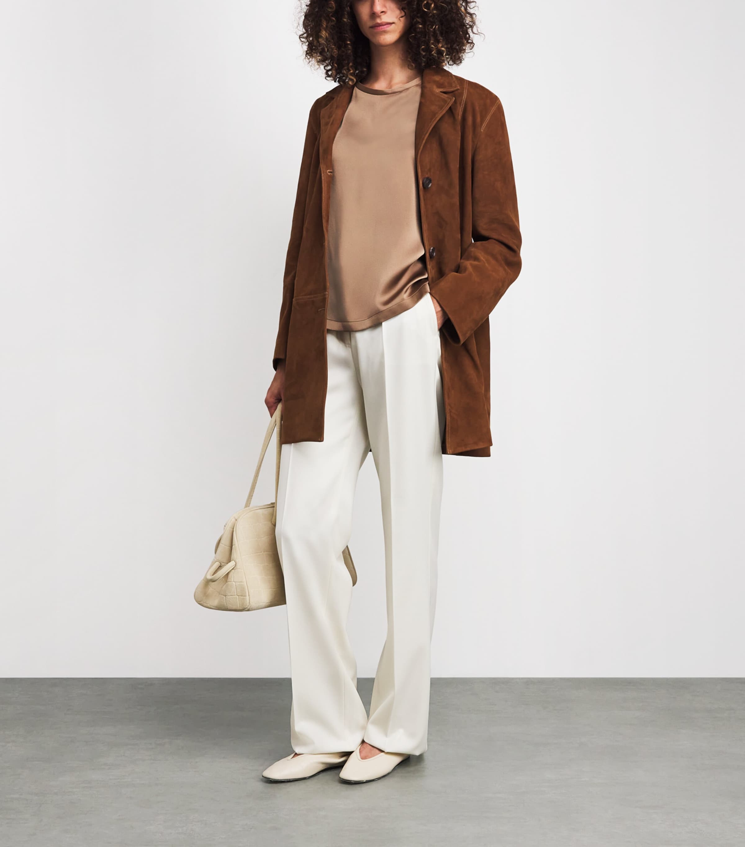 Max Mara Beige Satin Rebecca T-Shirt