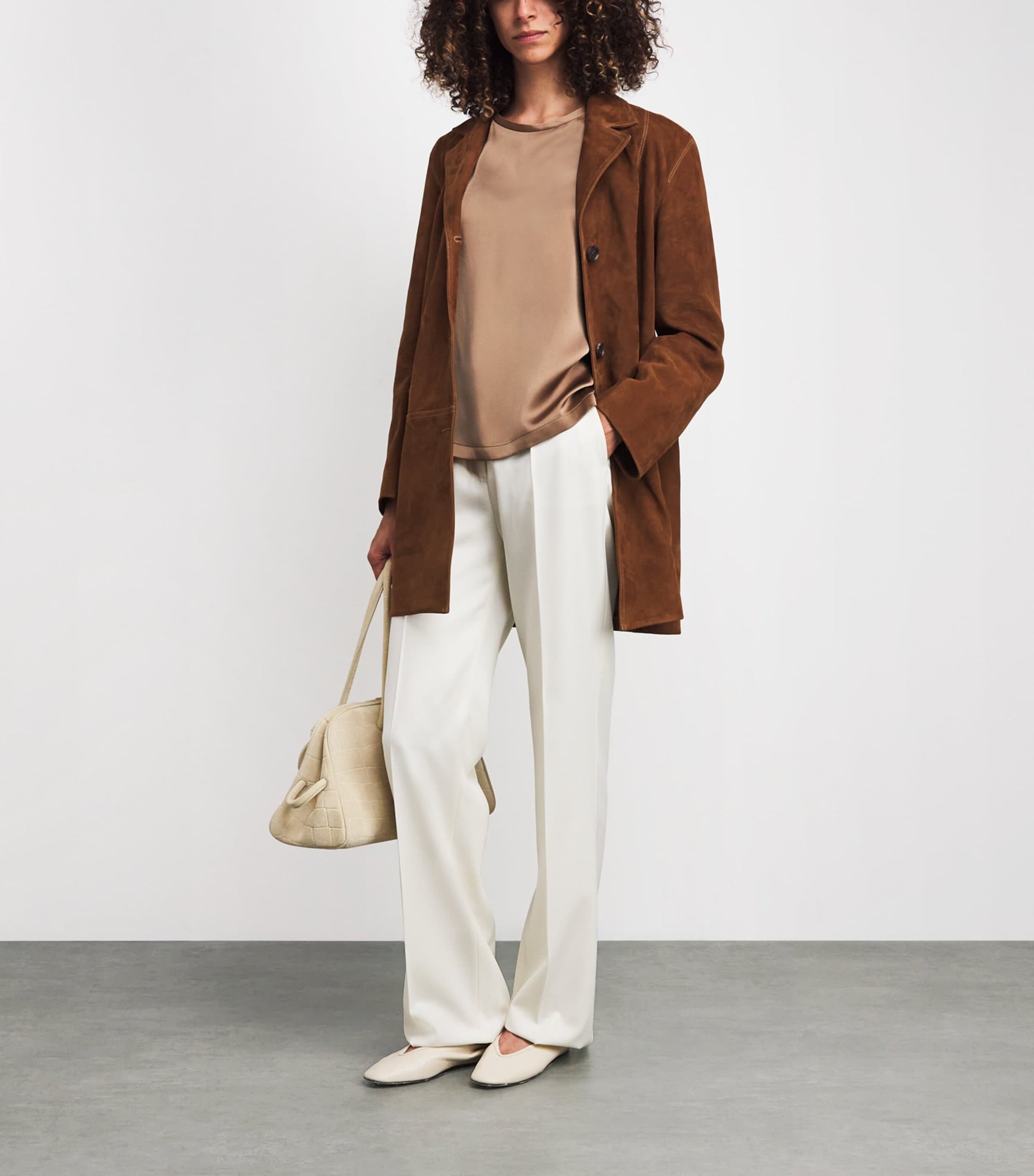 Max Mara Beige Satin Rebecca T-Shirt